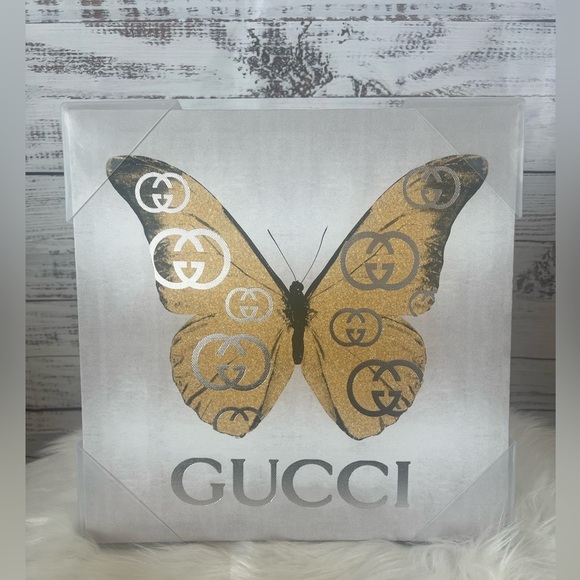 C BRAND STUDIOS Other - GUCCI BUTTERFLY CANVAS PICTURE GOLD